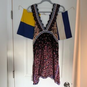 NWOT Free People Black Floral Backless Dress